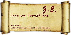 Zeitler Erzsébet névjegykártya